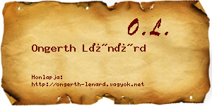 Ongerth Lénárd névjegykártya